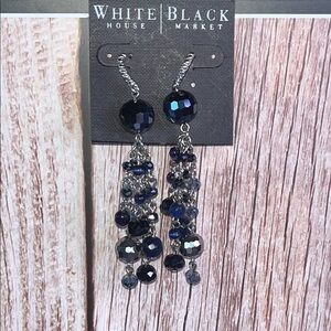 White House Black Market AB Navy Beaded Earrings